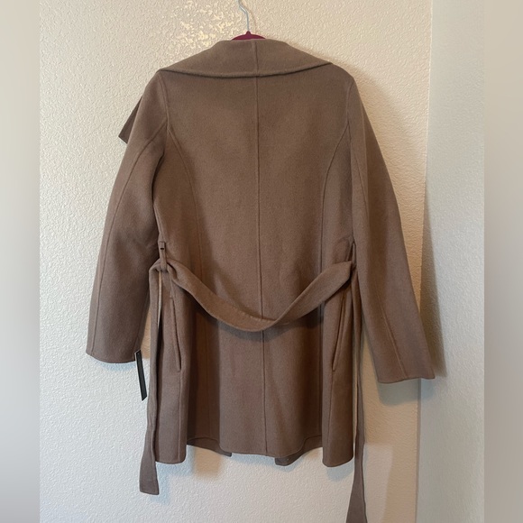 Tahari Double Faced Wool Lightweight Wrap Coat - Mink - Picture 9 of 9